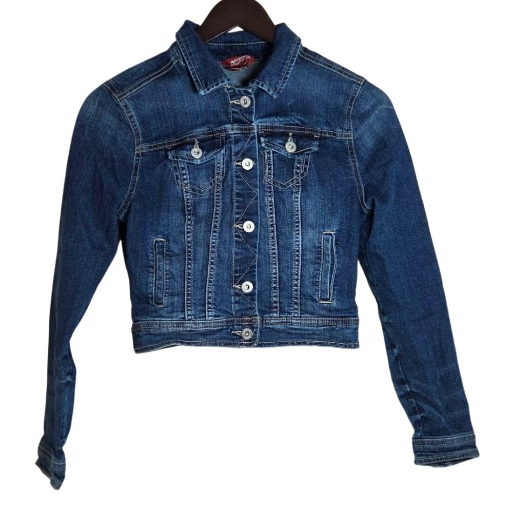 Arizona Jean Co Classic Blue Denim Trucker Fall Jean Jacket Size Small